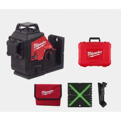 Milwaukee M12 3PL-0C Green 360 ° 3 Line Laser Level Kit w/ Case Bare Tool - Imagen 1 de 4