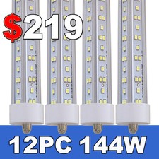 T8 8FT LED Shop Light Bulbs 144W 18000LM Single Pin FA8 8 Foot LED Shop Lights