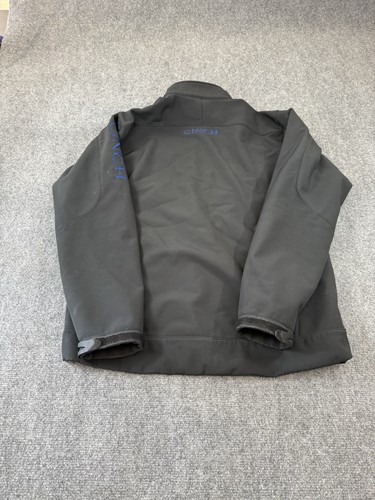 Cinch Softshell Full Zip Fleece Black Jacket Blue Logo Men’s - Large - Picture 8 of 12