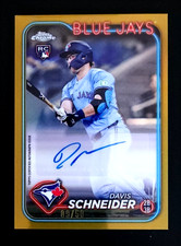 Davis Schneider 2024 Topps Chrome Update Gold Refractor Auto/50 Blue Jays