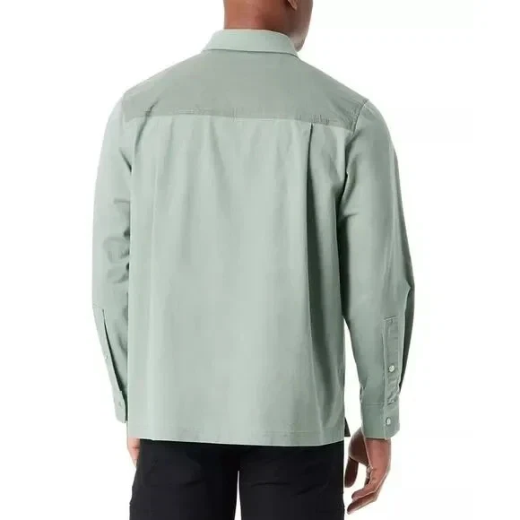 BASS OUTDOOR Lily Pad Green Shirt Jacket Cotton Relaxed Fit Workers Stretch S image 3