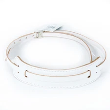 Gretsch Vintage Style Leather Guitar Strap White with Sliding Pad and Buckle