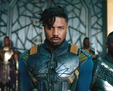 MICHAEL B JORDAN signed Autogramm 20x25cm BLACK PANTHER in Person autograph COA