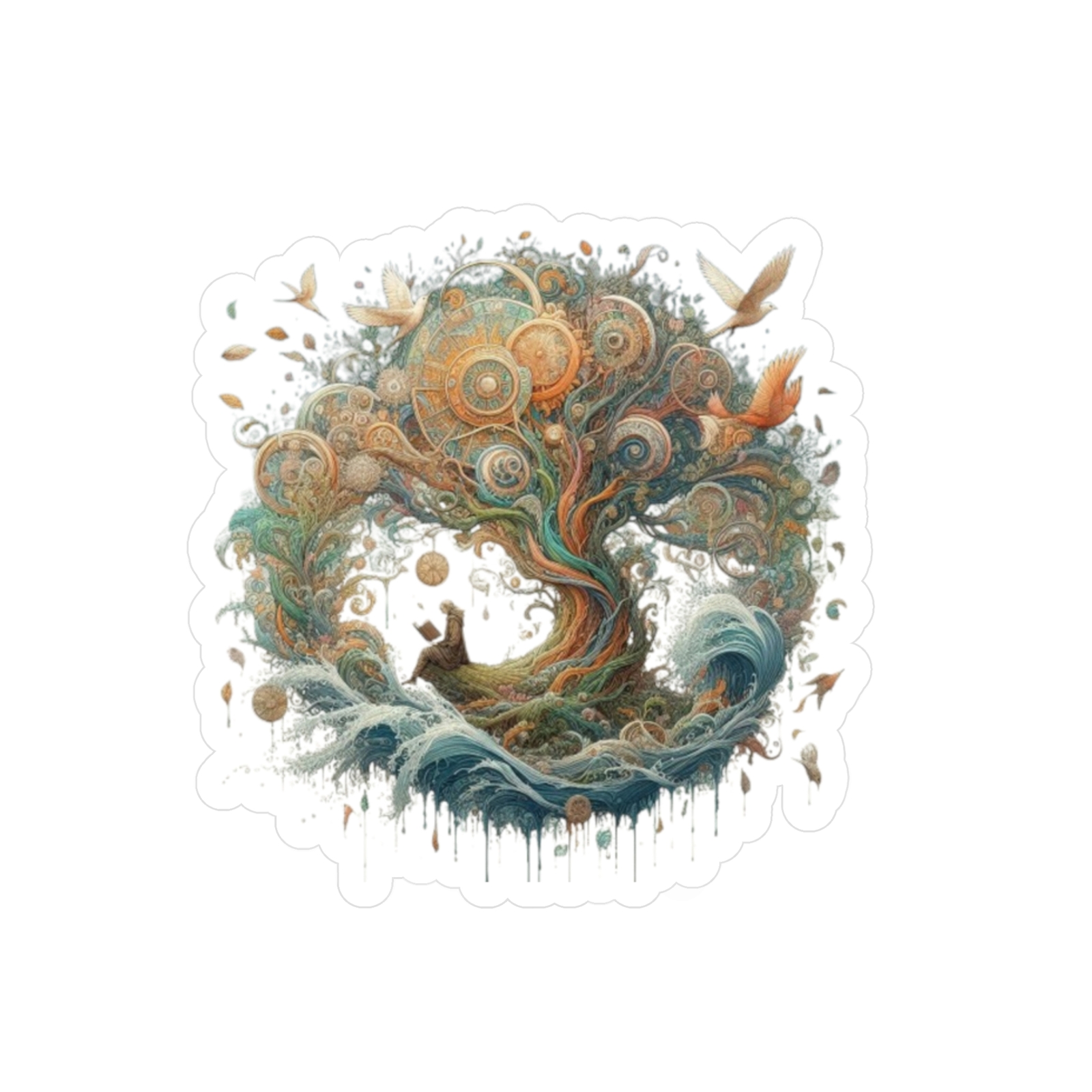 Nature-Inspired Kiss-Cut Vinyl Decals, Bohemian Aesthetic Stickers, Wall Art