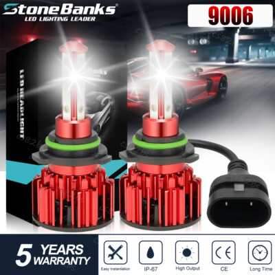 2X 4-Sides 9006 HB4 LED Headlight Bulb Kit Low Beam Foglight Super Bright 6500K