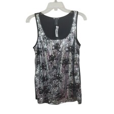 NWT Topic Retro Y2K Skull Crossbone Sequin Tank Top Goth Whimsigoth Large