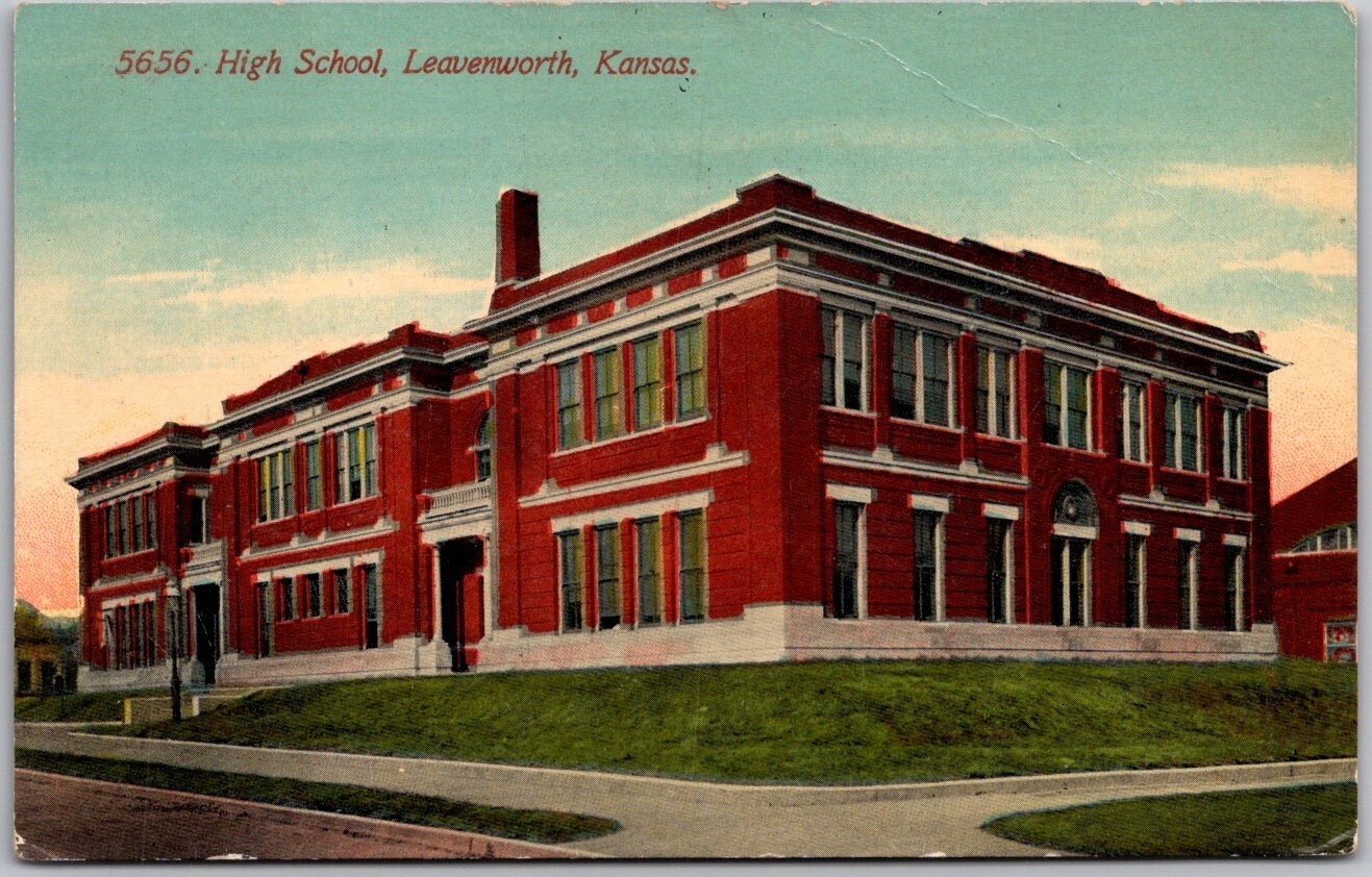 POSTCARD High School, Leavenworth, Kansas. eBay