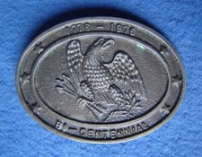 Vintage Brass Belt Buckle Bald Eagle Seal of US American Bicentennial 1776-1976