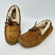 Ugg Australia Dakota Moccasin Shearling Lined Slipper Chestnut Brown Size 7
