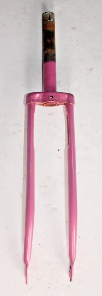 Vintage Rigid Touring Road Bike Fork 27" 1" Threaded 170mm Pink Steel US Shipper - Image 2 of 4