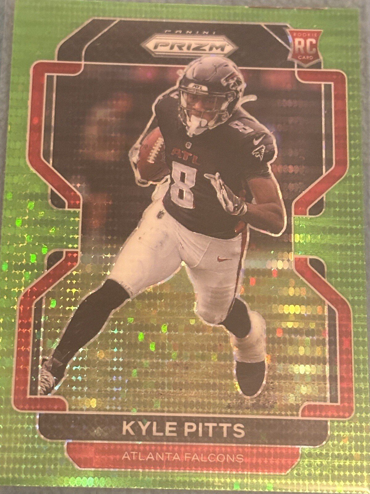 2021 Panini Prizm - Rookie Neon Green Pulsar Prizm #341 Kyle Pitts (RC)
