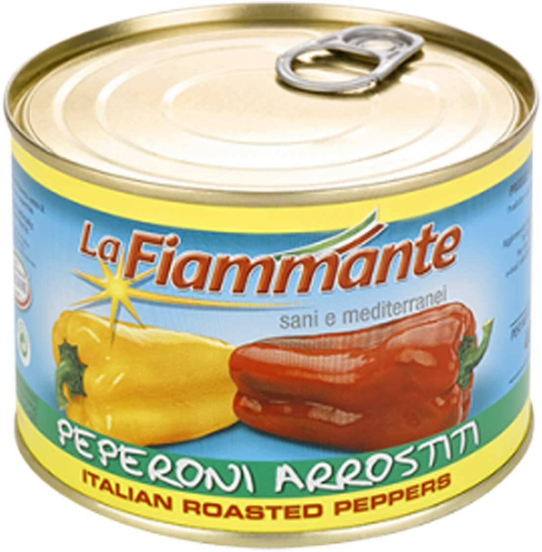 LATTINA PEPERONI ARROSTITI INTERI PELATI LA FIAMMANTE 400gr VERDURA MEDITERRANEI