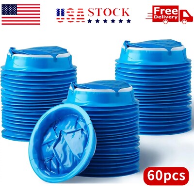 60 Pack Disposable Emesis Vomit Puke Throw-Up Barf Bags Air Sea Car Sickness Aid