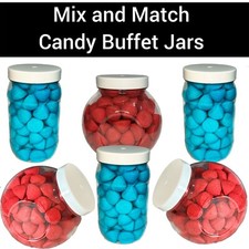 Large White Plastic Sweet Jars Candy Sweet Buffet YOU CHOOSE QUANTITY STYLE