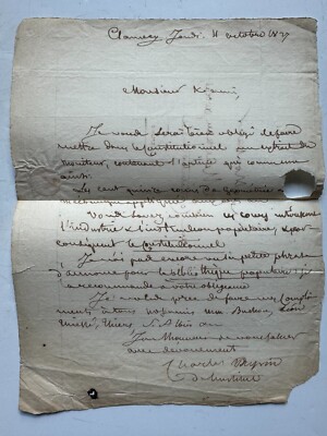 Charles Dupin  ( 1784-1873 ) - Mathematiker - original Autograph
