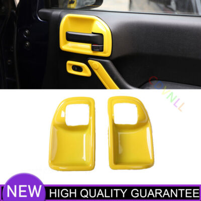 Fit For Jeep Wrangler 2011-2017 Bright Yellow Inner Door Bowl Sticker Panel Trim