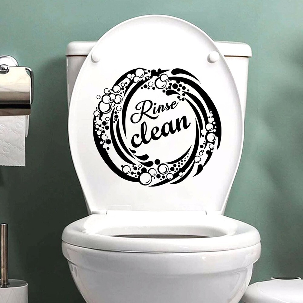 Bold Text Flush Clean Slogan Sticker for Walls Bathroom Wall Decoration ...
