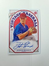 JACKSON BRASSEUX 2023 ONYX VINTAGE EXTENDED BASEBALL ON CARD AUTO BLUE INK