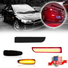 4X LED Side Marker & Red Reflector Lights For Mitsubishi Lancer EVO X Outlander