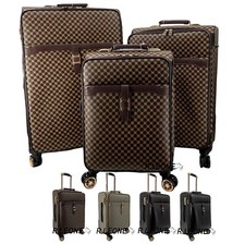 VALIGIA FINO SET 3 GRANDE MEDIO BAGAGLIO MANO ECOPELLE 4 RUOTE AUTONOME 101