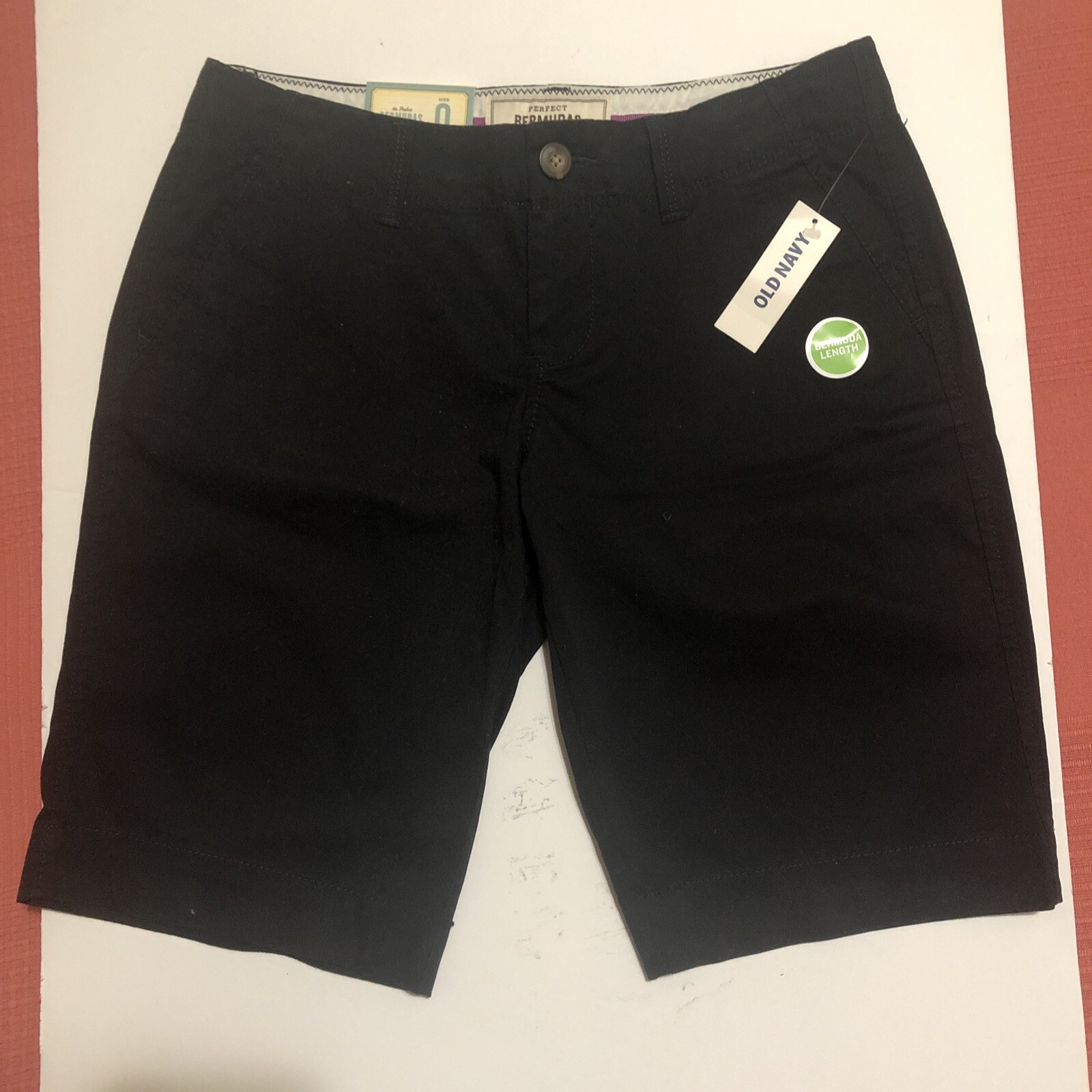 Old Navy The Perfect Bermuda 10” Women 0 Solid Stretch Low Rise Shorts  Black | eBay