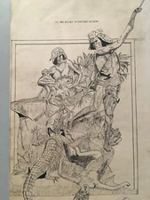 Very Beautiful Drawing Ink 1920 Indian Signature to Identify