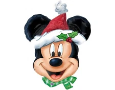 Happy Holiday Balloons, Merry Christmas Balloons, Mickey Mouse Face Shape