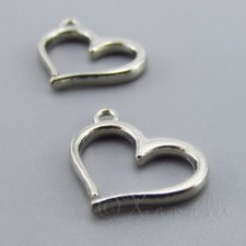 Heart Charms 16mm Wholesale Dark Silver Plated Pendants C2821 - 10, 20 Or 50PCs
