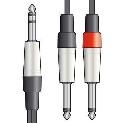 Citronic Classic Audiokabel 6,3 mm TRS Klinke - 2 6,3 mm Klinken 1,5 m