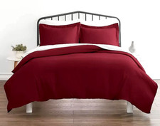 NWOT HOME COLLECTION 3 PC PREMIUM DUVET COVER SET - Full/Queen, Burgundy