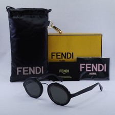 FENDI FE40094I 01A Shiny Black/Smoke 52-22-140 Sunglasses New Authentic