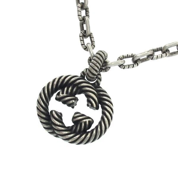 GUCCI Necklace Pendant Logo Rope Antique Design Silver Italy | eBay