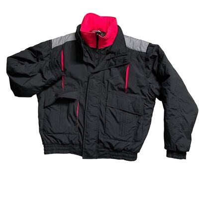 VTG Summit Skiwear Jacket Men XL Winter Snowboarding Zip Mock Neck Black Pink