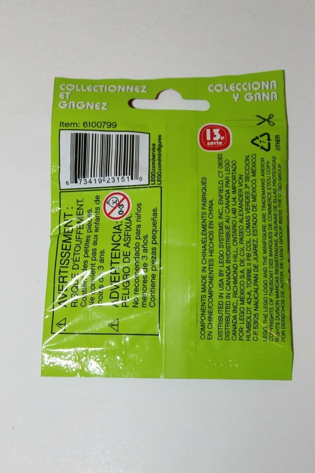 LEGO Minifigures Series 13 (71008) CARPENTER New Factory Sealed Retired (2015) - Image 2 of 3