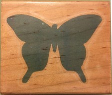 BUTTERFLY SOLID Rubber Stamp on Wood Mount - Great for Velvet Embossing