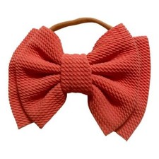 Coral Baby Toddler Girls Big Bow Nylon Stretchy Headband