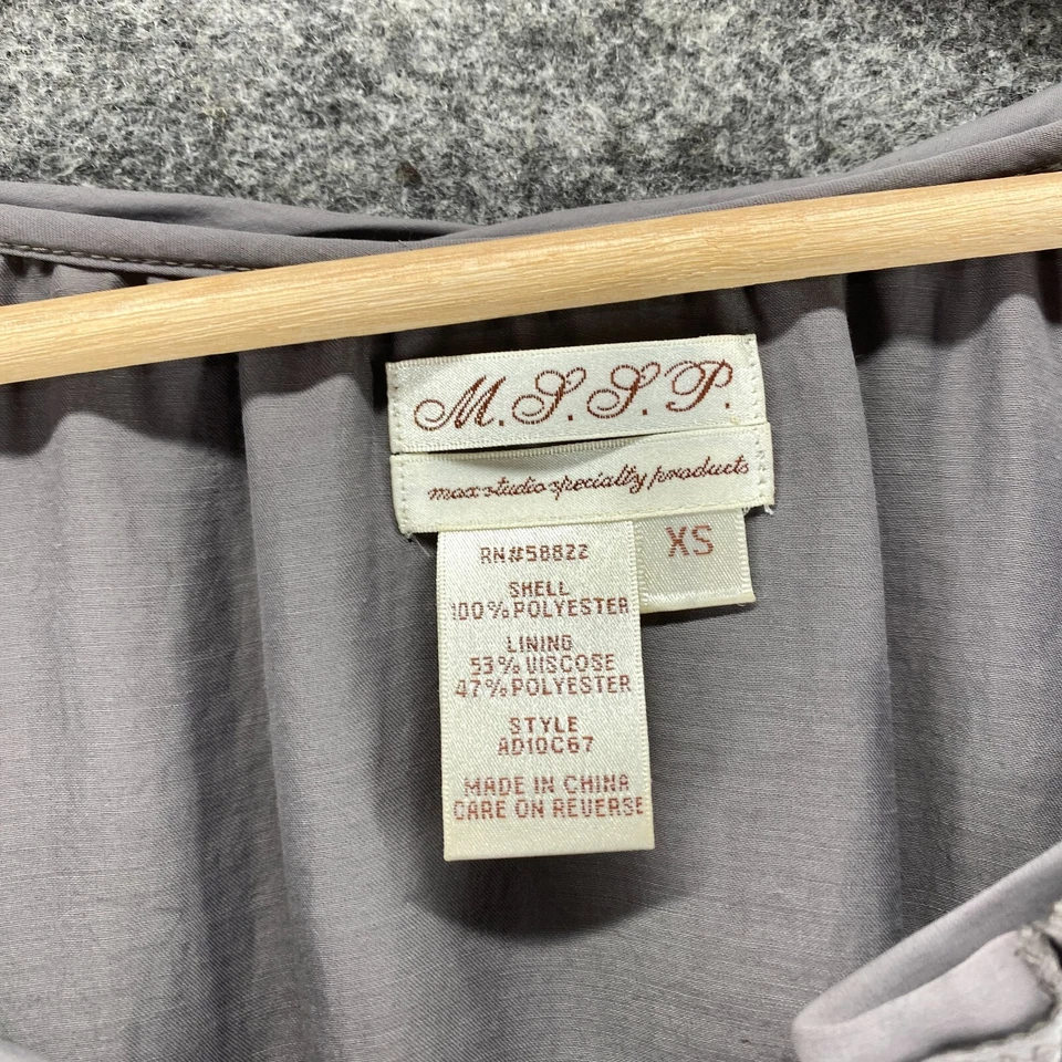 Max Studio Kleid Damen XS grau Etui Midi Gummibund Kurzarm gefüttert - Bild 3 von 4