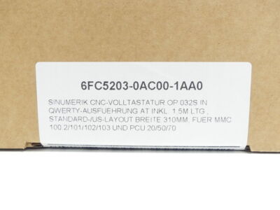 6FC5203-0AC00-1AA0 1PCS NEU SIEMENS SINUMERIK Voll-CNC-Tastatur 6FC52030AC001AA0