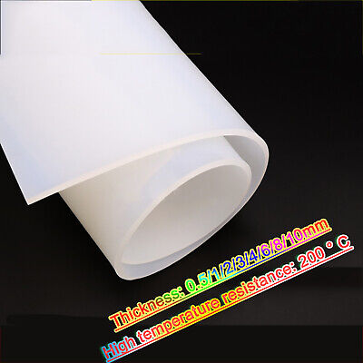 Silicone Rubber Sheet High TEMP 200℃ Solid Various Sizes White Thick 0.5mm~6mm