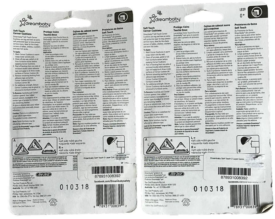 Pacote com 8 almofadas transparentes macias Dreambaby Child Baby Sharp Counter PROTETORES DE CANTO - Imagem 2 de 2