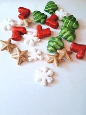 Glitter Christmas Shape Foam Scatters Assorted 20 Ct Christmas House