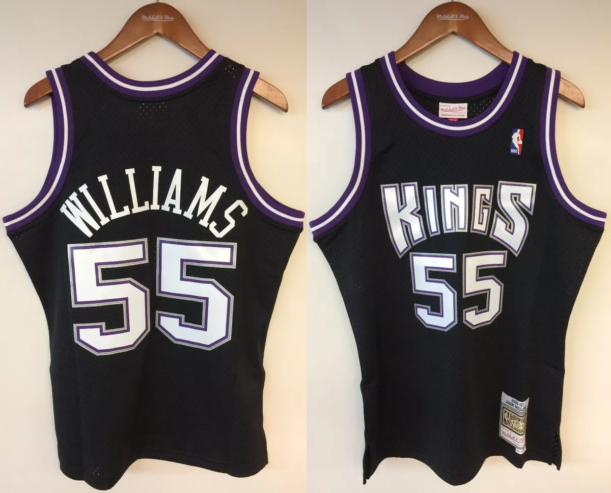 Men 55 Jason Williams Jersey White Sacramento Kings Throwback Swingman