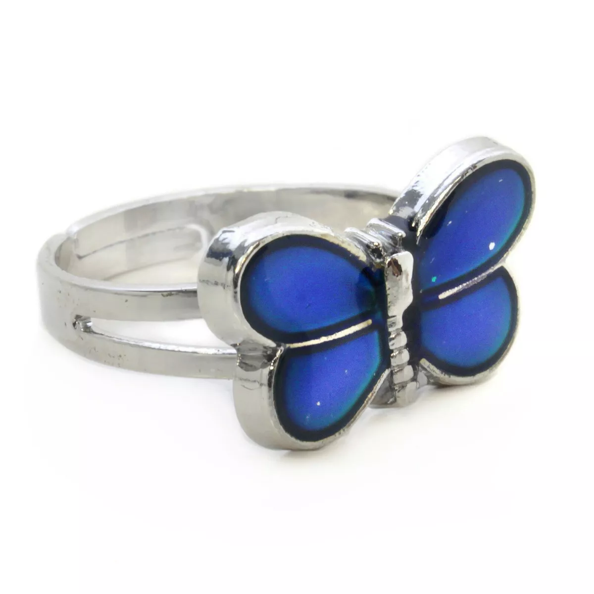 Kids Mood Ring Childrens Heart Butterfly Shape Colour Change Adjustable