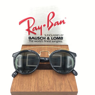 VINTAGE B&L RAY BAN W0932 GOLD/BLACK G15 SMALL