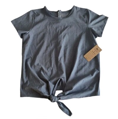 NWT Albion Size Small Tie Knot Waist Short Sleeve Top