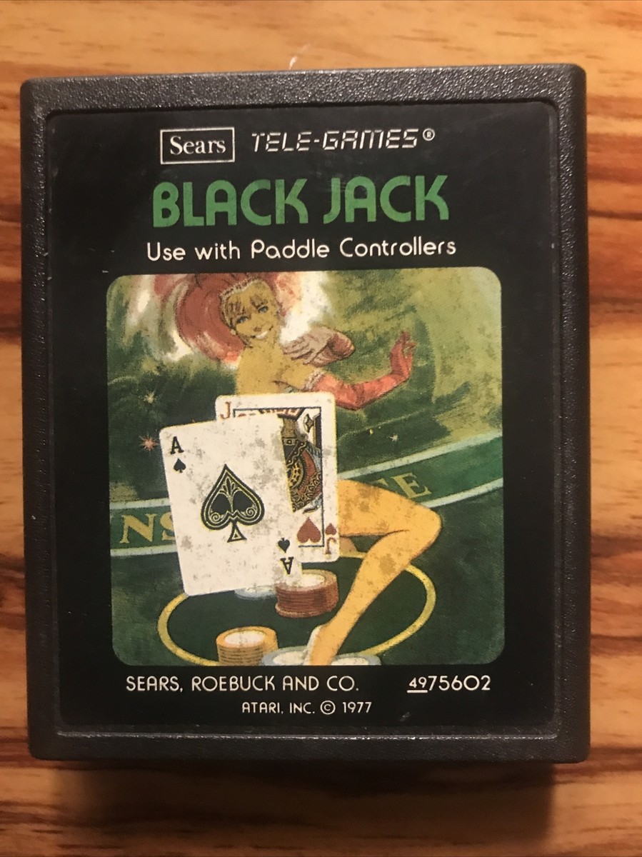 【black jack】 BLACK JACK - Atari 2600 Game Cartridge - Sears Sexy Lady Variant