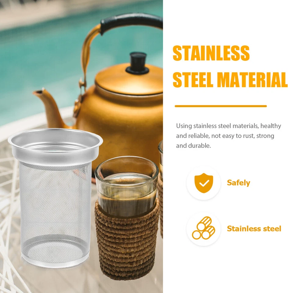 Набор из 2 чайных фильтров из нержавеющей стали чайник отдельный сменный ситечко сетка - Изображение 2 из 4