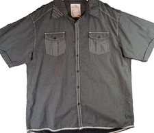 Men's Short Sleeve Button Casual Cotton Shirt XL -Route 66 Distinctive Details