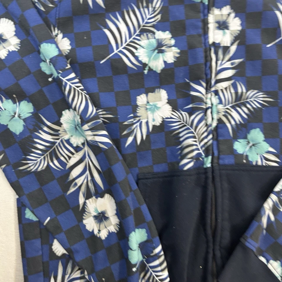 Vtg Southpole Hoodie Mens XL Blue Full Floral Logo Y2K - Image 2 of 4