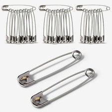 30Pcs Heavy Duty Extra Large Safety Pins 3 Inch Stainless Steel Bulk Pack.
